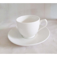 Haonai white ceramic coffee cup and saucer porcelain coffee set with FDA,SGS certification